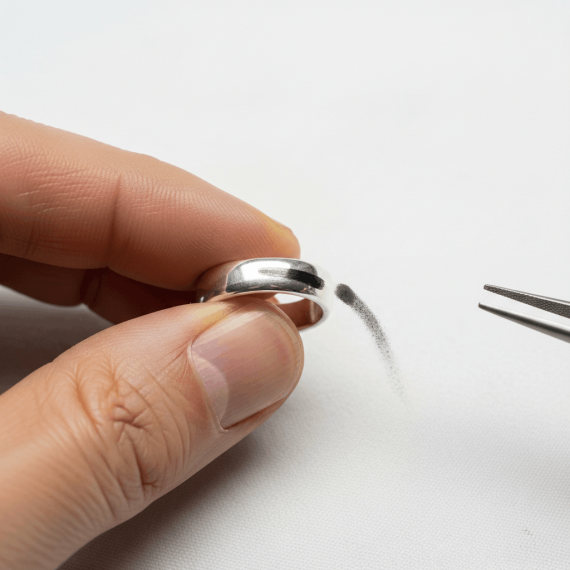 rub test on silver ring